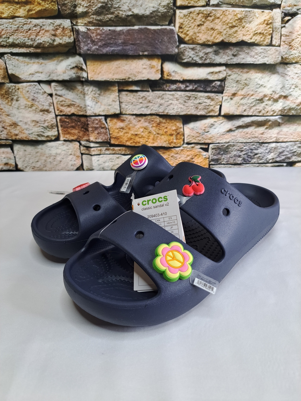 CROCS CLASSIC SLIDE SANDALS REMOVABLE JIBBITZ CHARMS UNISEX in BLEÙ MARINE NEW - Picture 6 of 16